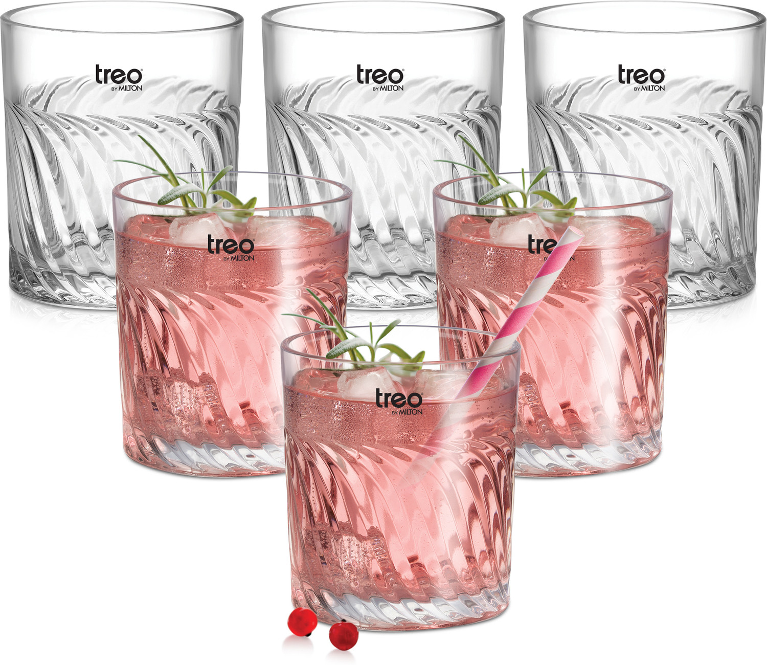 Image of TREO (Pack of 6) TIDE JUICE TUMBLER Glass Water /Juice Glass