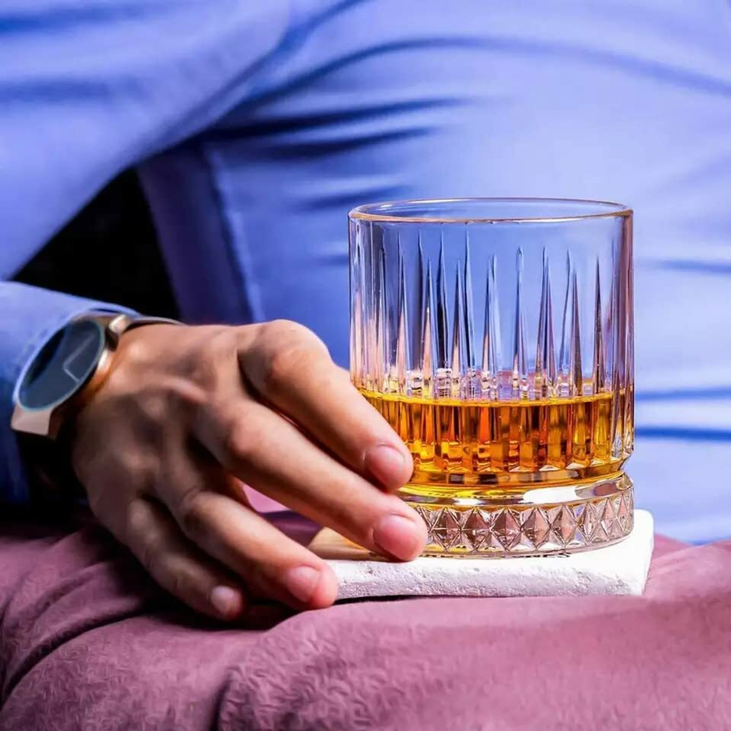 Image of VLKMK (Pack of 6) Unique Daiamond Shaped Whiskey Glass, Unique Cool Crystal Rocks Whiskey Glasses for Scotch, Bourbon, Vodka, Liquor, wine, Rock Style Old Fashioned Drinking Glassware (Pack of 6 , 310ml) Glass Set Whisky Glass