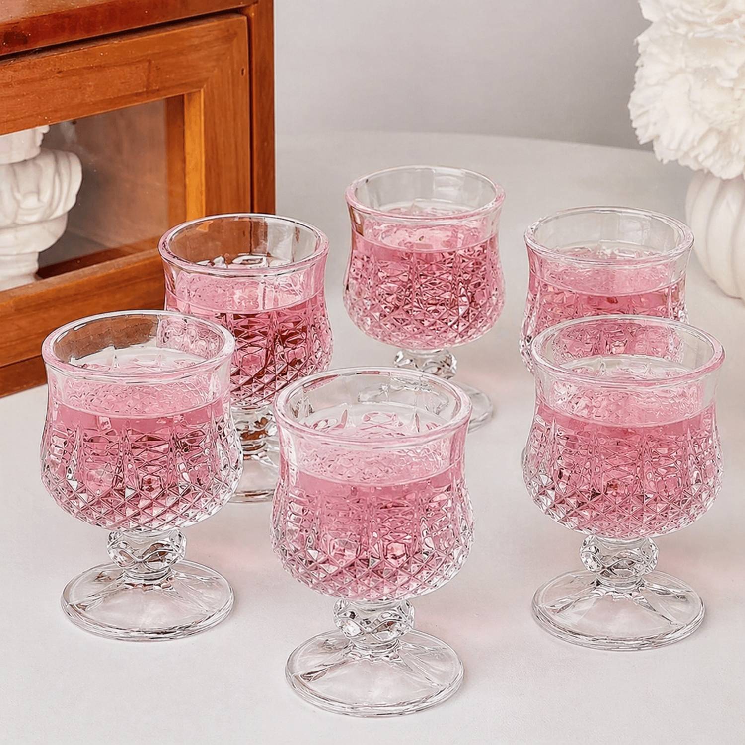 Bellemax (Pack of 6) Long Champ Goblet Shot Glasses for Tequila, Mocktails, Coacktails, Vodka Glass Set Shot Glass