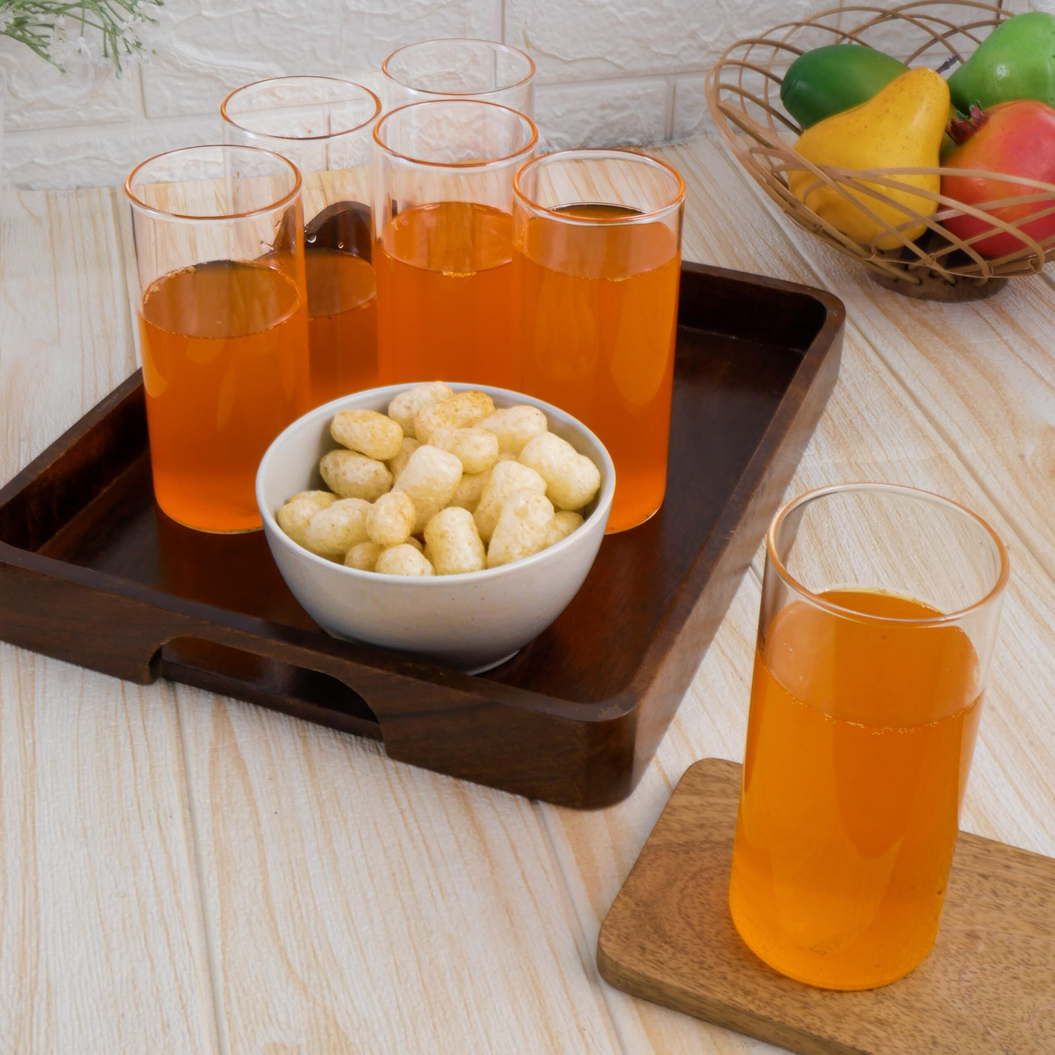 Image of Femora (Pack of 6) Borosilicate Transparent Juice Glass Set Water /Juice Glass