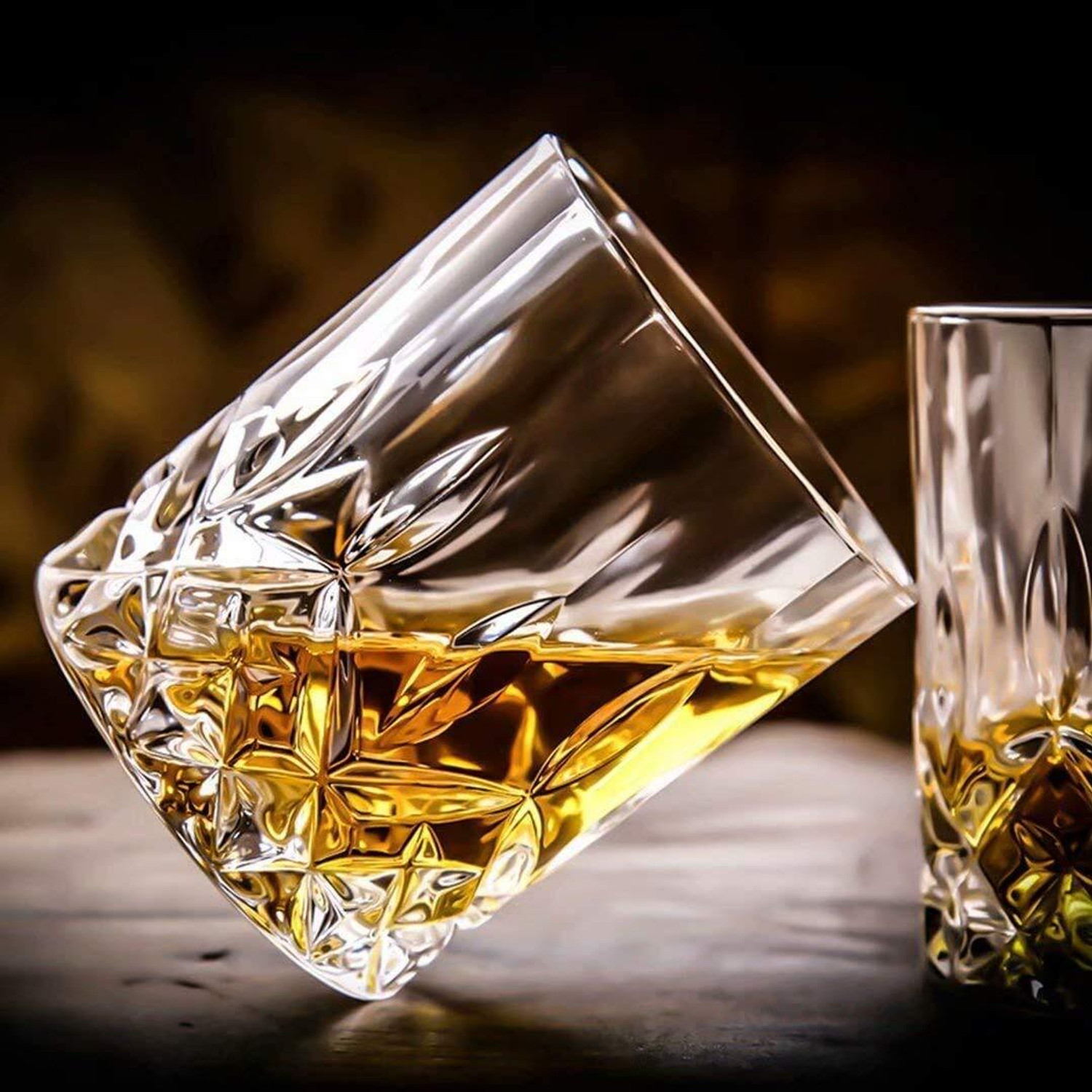 Image of okechuku (Pack of 4) scotch Whiskey Drinking Glasses for Whisky Bourbon Scotch Liquor Wine Cocktail Glass Whisky Glass