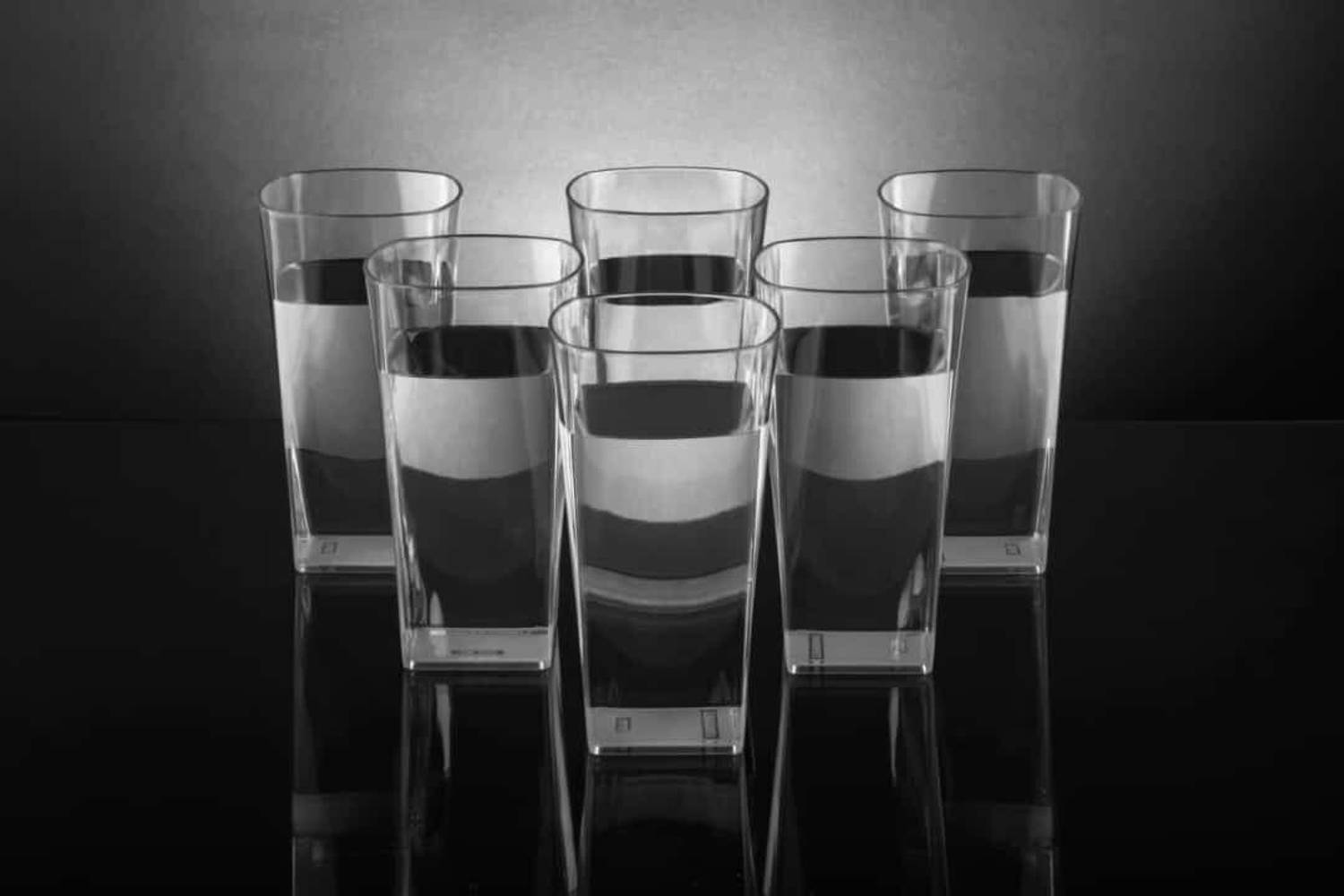 Luxe (Pack of 6) Plastic Square Water Unbreakable Plastic Glass Set of 6 Glass Set Water Juice Glass Set Water/Juice Glass