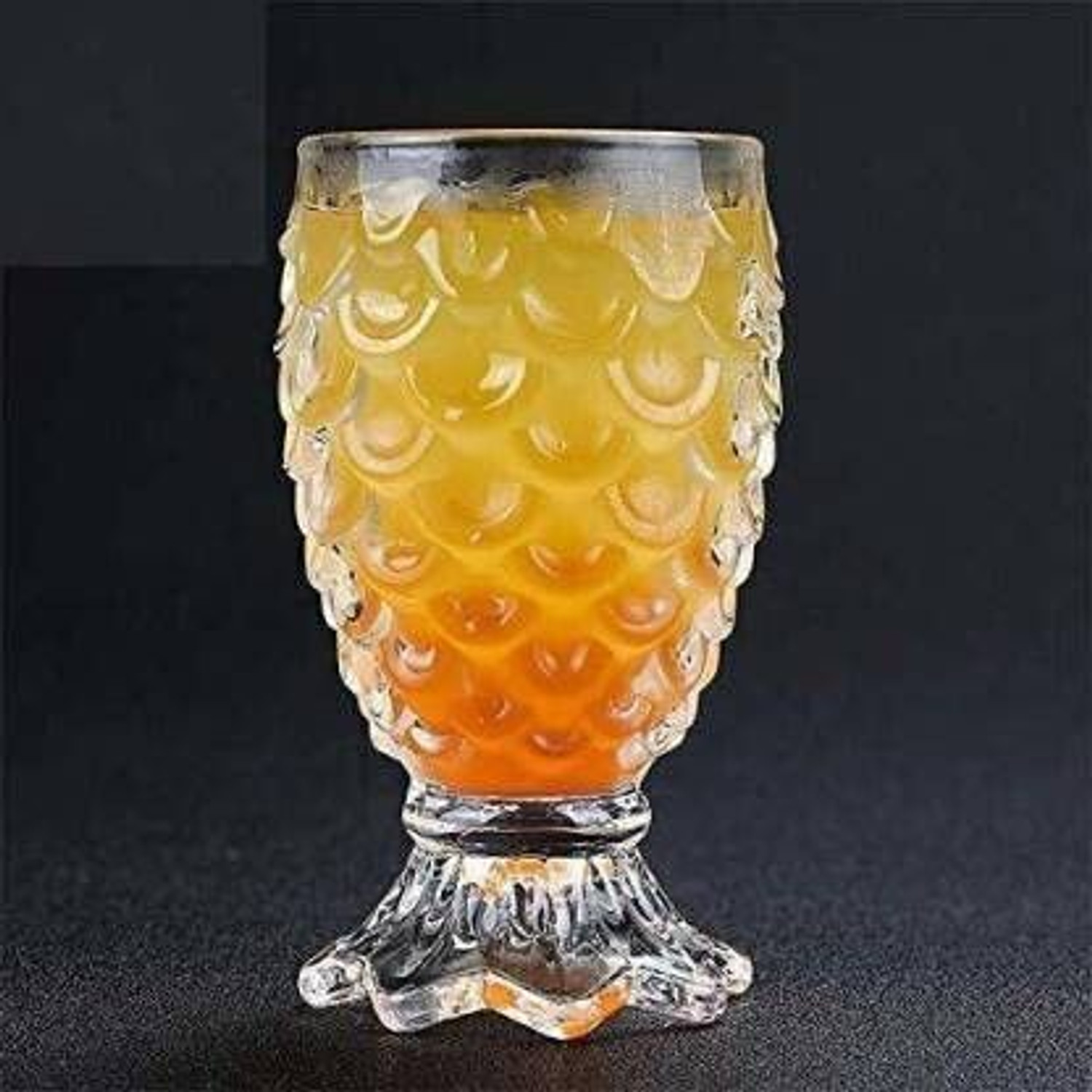 Image of OFFERZONE (Pack of 6) Gifts & Decor (Pack of 6) Crystal Clear Pineapple Shaped Juice, Drinking Glass Set of 6 Pieces, 250ml Each Glass Set (250 ml, Glass) Glass Set Water /Juice Glass