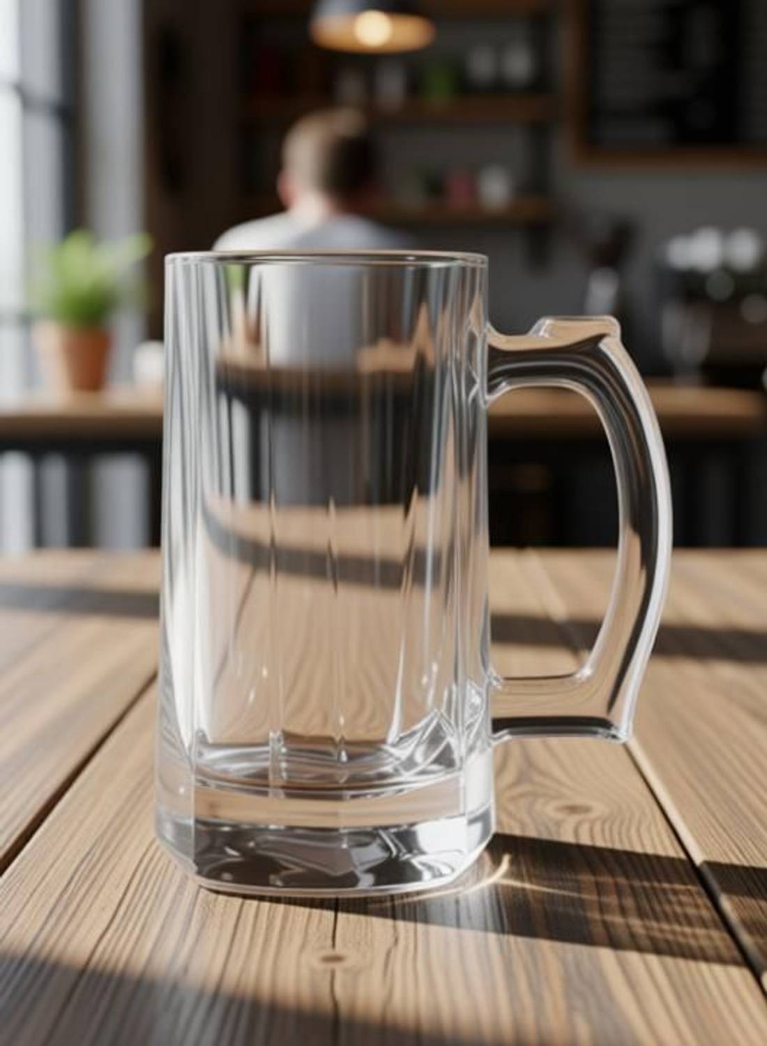 Priza Transparent Beer Mug Glass 500ml with Handle - Image 5