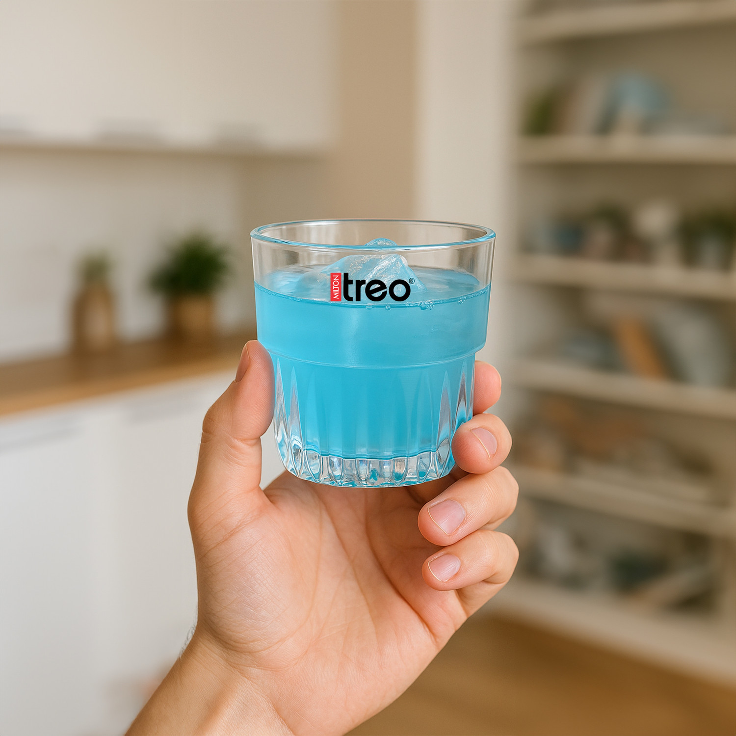 Image of TREO (Pack of 6) Empress Juice Glass Set Crystal Clear, Classic Tumblers Glass Set Water /Juice Glass