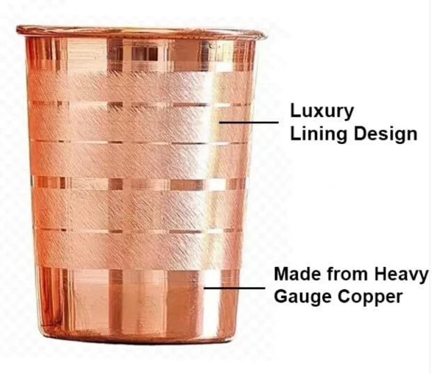 Image of RNova Craft 100 %Pure Copper Glass for Drinking Water | Ayurvedic Tamra Jal Tumbler Glass Water /Juice Glass