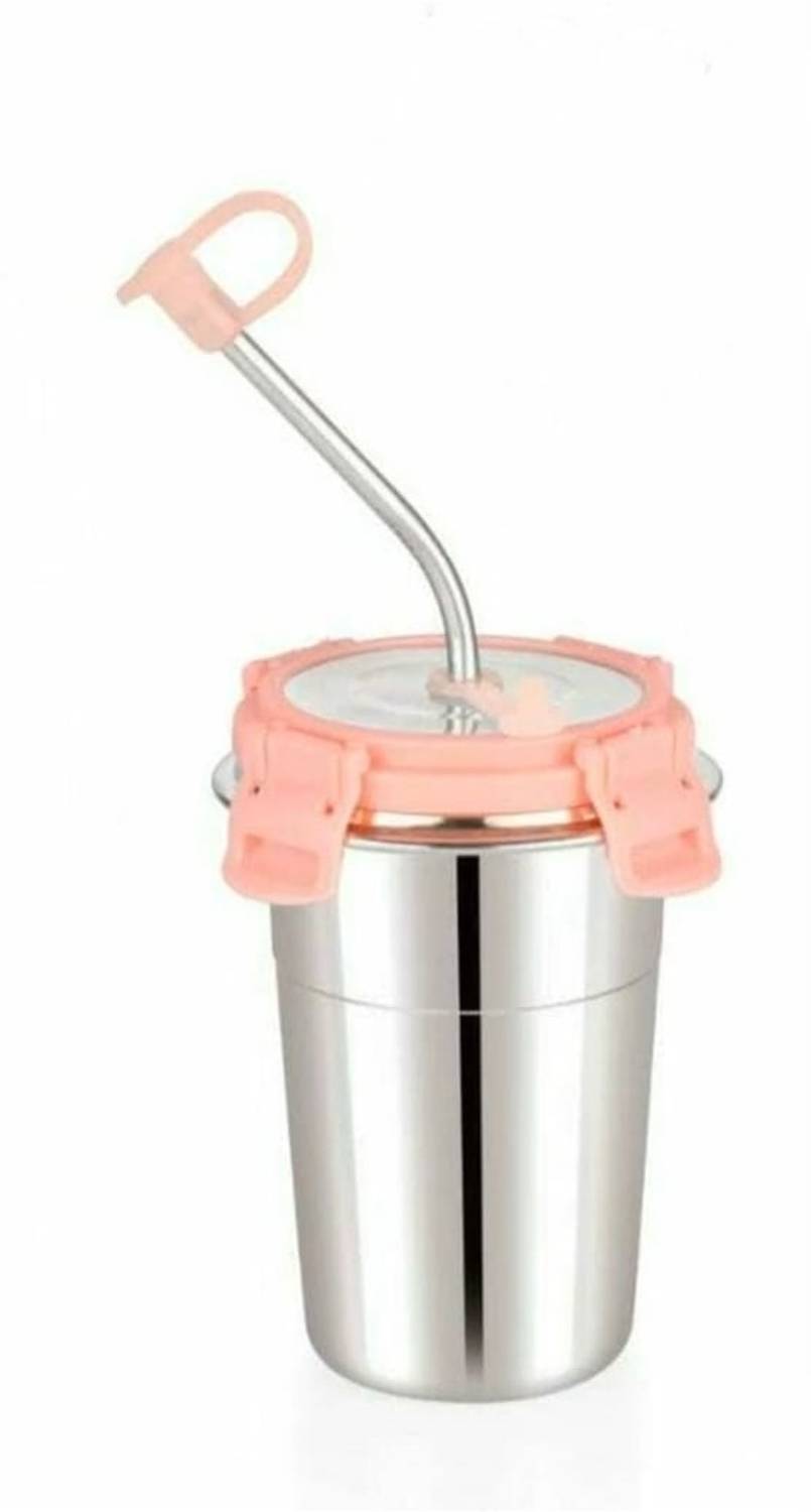 BLAL Steel Fusion Glass Tumbler Withe Stainless Steel Metal Straws Stainless Steel Tumbler