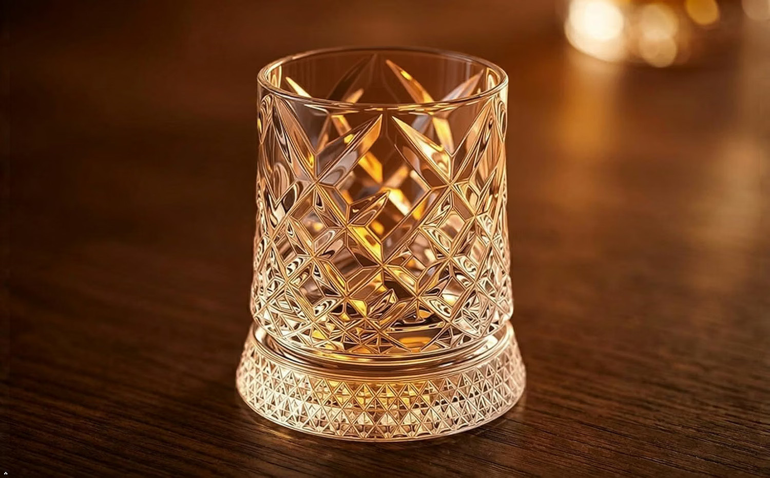 Image of glassco Luxury Rotating Crystal Cut Spinning Whisky Glass Glass Set Whisky Glass