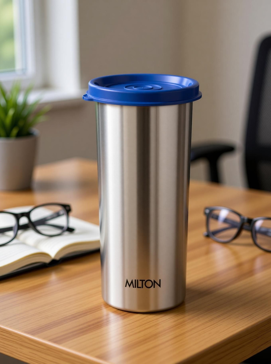 Image of MILTON Stainless Steel Tumbler with Lid, 530 ml, 1 Piece, Glass Water /Juice Glass