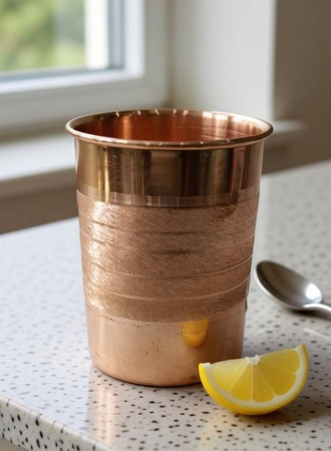 BRRL Copper Glass 250 ml Glass Water/Juice Glass