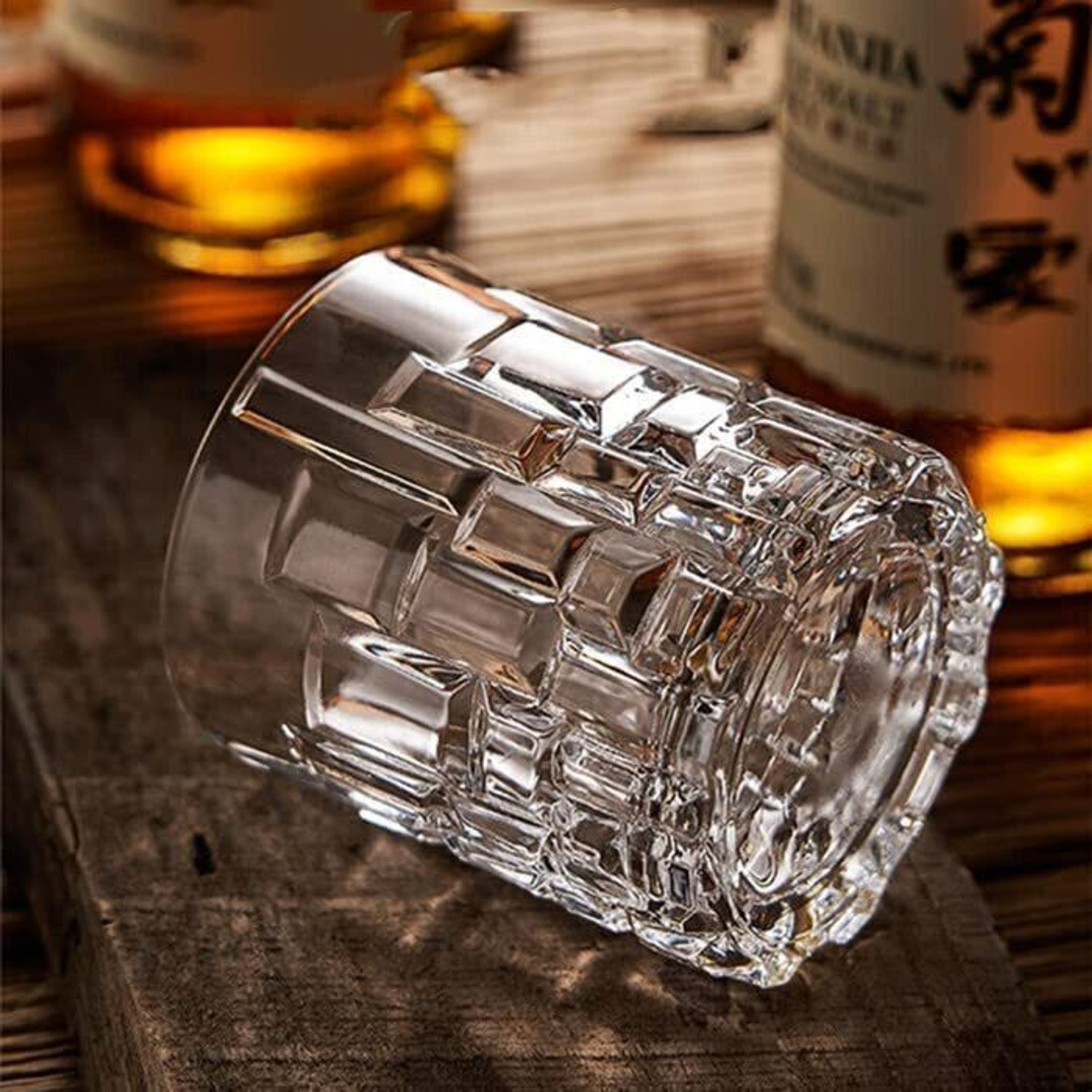 Image of okechuku (Pack of 6) 1010 re - pcs cracked glass --0 okechuku pack of 6 Glass Whisky Glass
