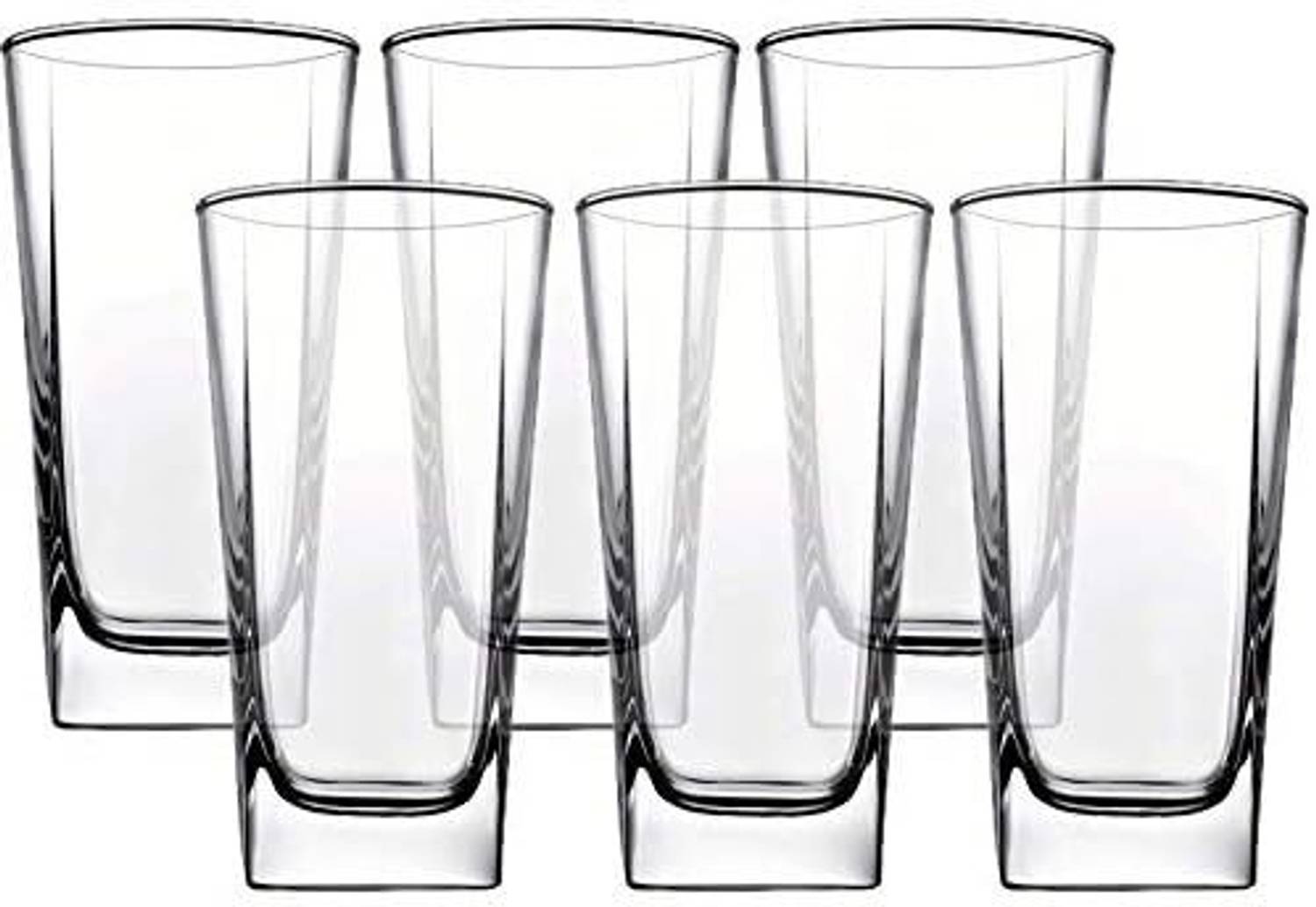 AJCART (Pack of 6) Plaza Glass Tumbler 260Ml - Set Of 6 For Kitchen|Water|Hot & Cold Glass Set Water/Juice Glass