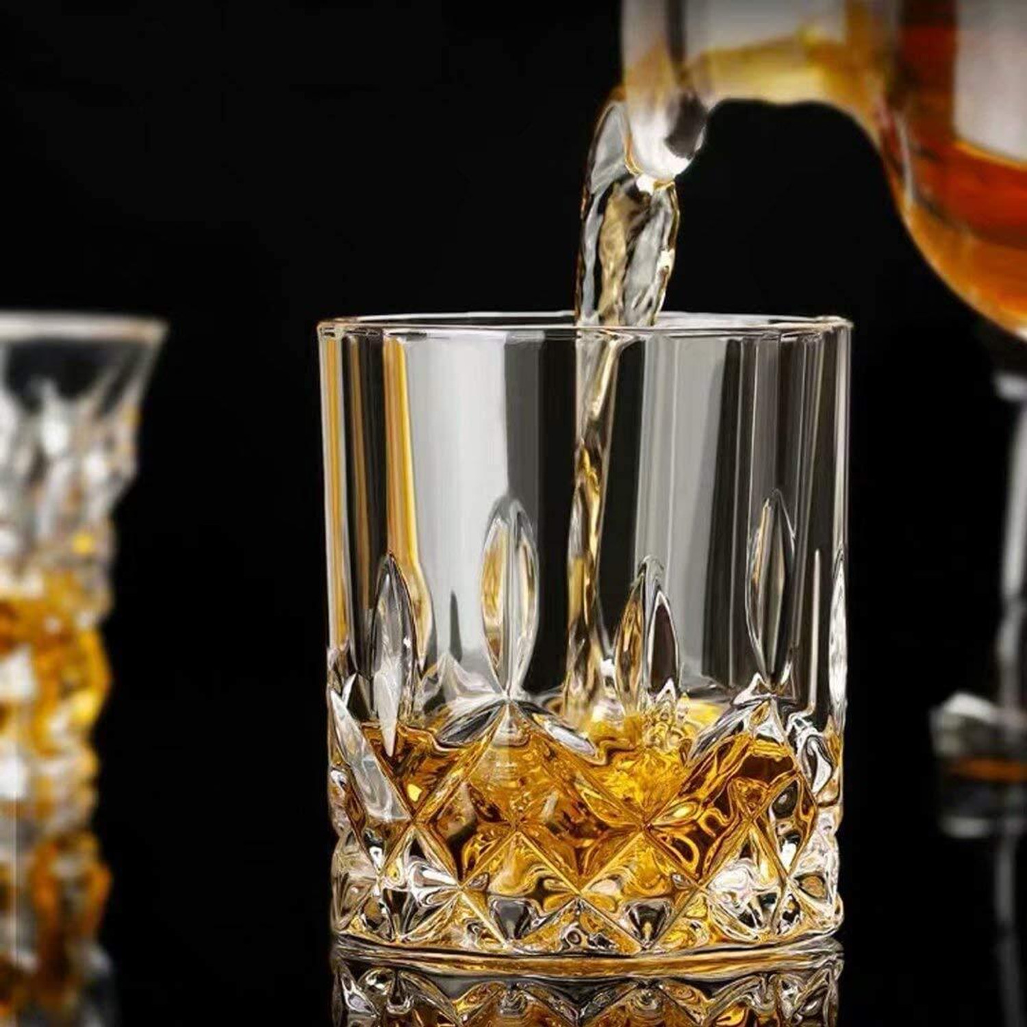 Image of okechuku (Pack of 4) scotch Whiskey Drinking Glasses for Whisky Bourbon Scotch Liquor Wine Cocktail Glass Whisky Glass