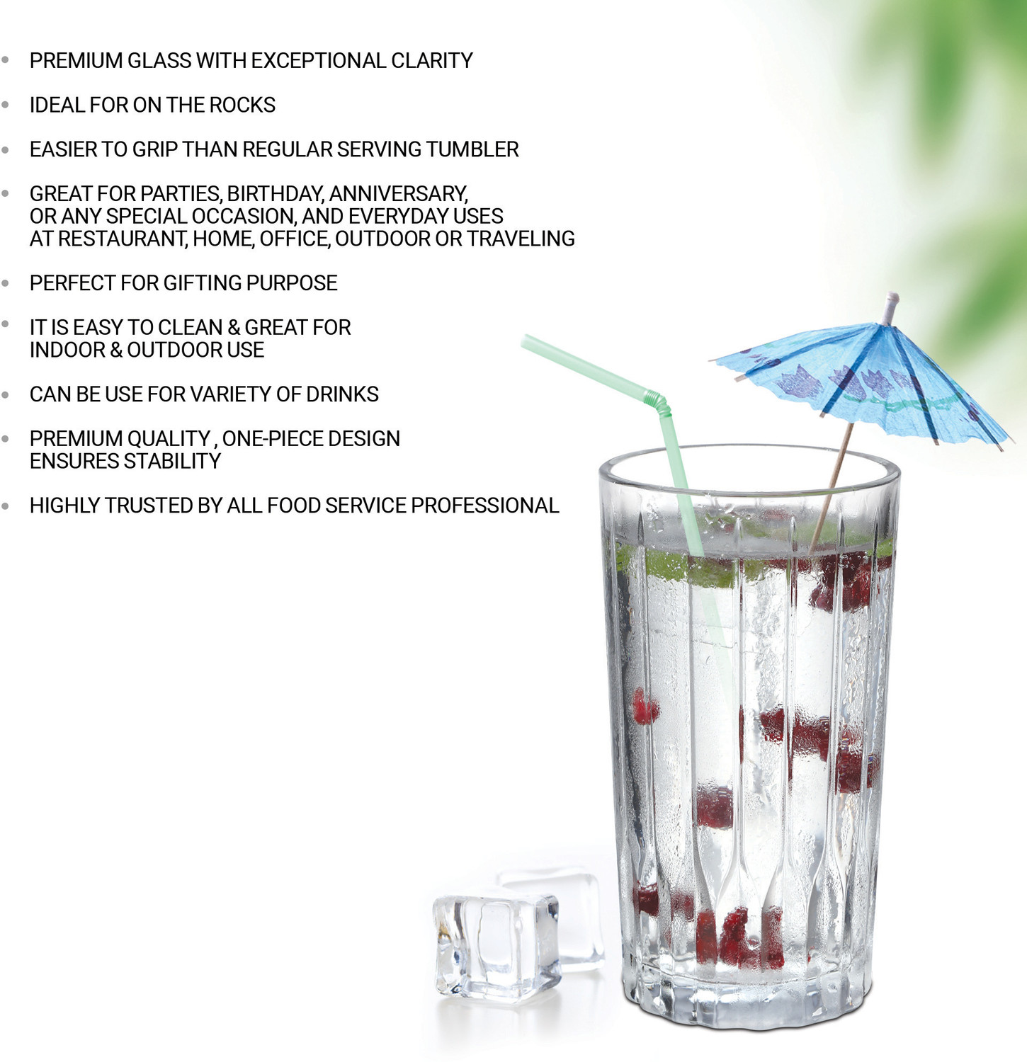 Image of TREO (Pack of 6) CGWFFRT169ASSR0001 Glass Set Water /Juice Glass