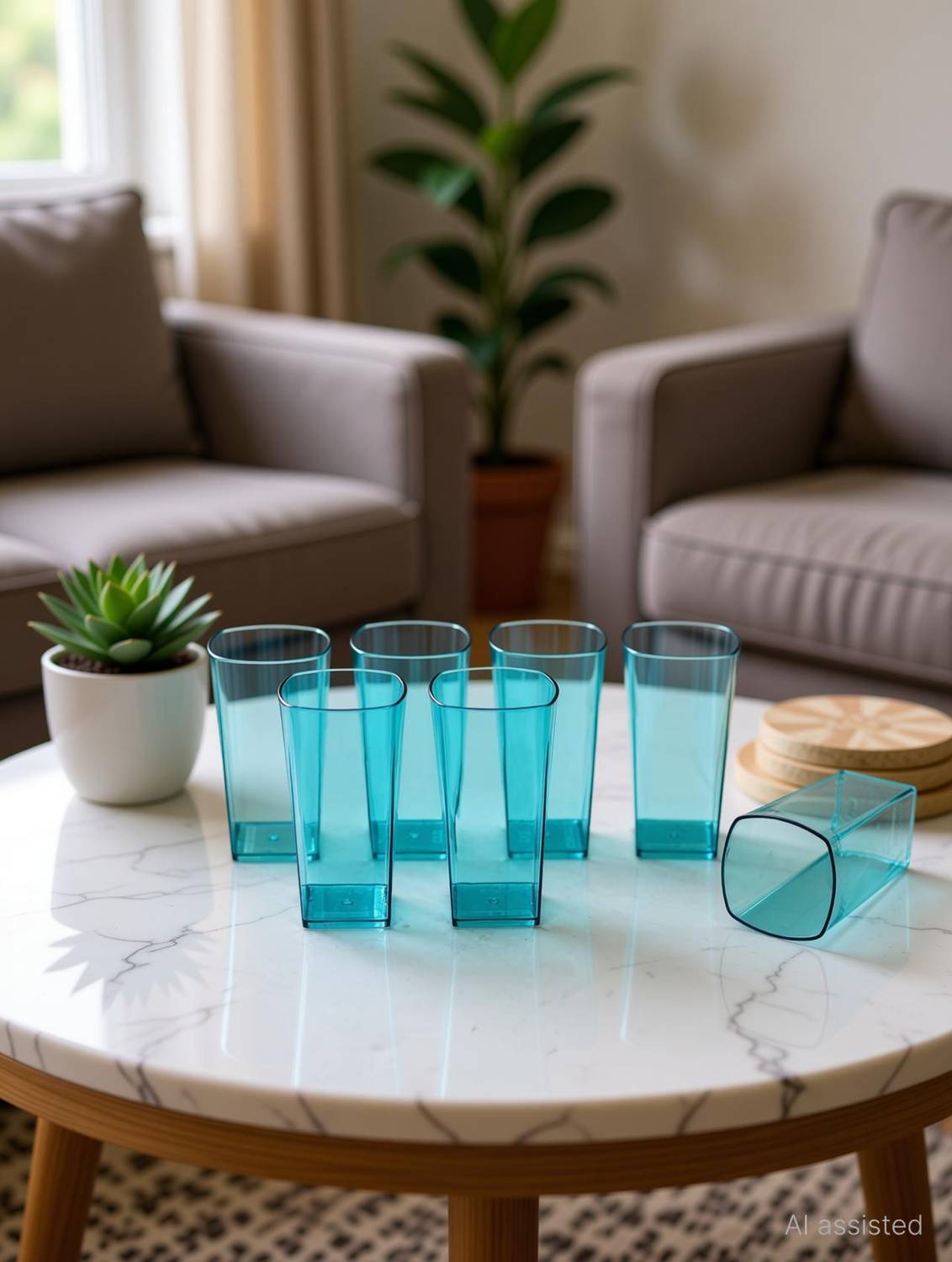 Finner (Pack of 8) Crystal Clear Transparent Water & Juice Glasses (Set of 8) Glass (300ml, Glass) Glass Set Water/Juice Glass