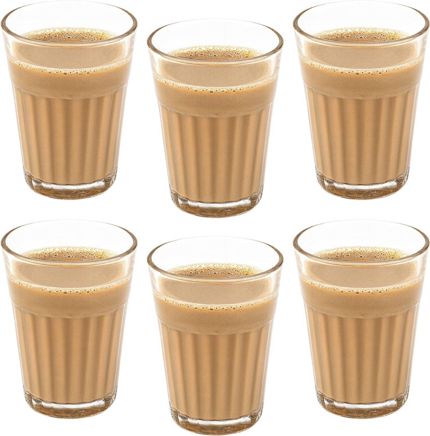 AAMU MOON (Pack of 6) 100 ML Tea, Coffee Glass, Espresso, Latte, Smoothies Glasses for Dhabas, Offices Glass Hot Beverage Glass