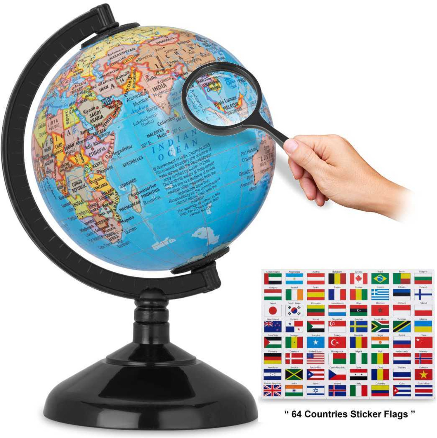 Image of Globus 405N GLOBE WITH MAGNIFYING GLASS DESK AND TABLE TOP PHYSICAL World Globe