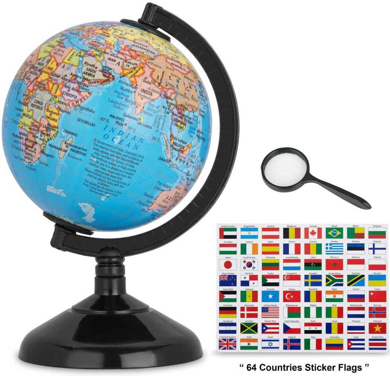 Image of Globus 405N GLOBE WITH MAGNIFYING GLASS DESK AND TABLE TOP PHYSICAL World Globe