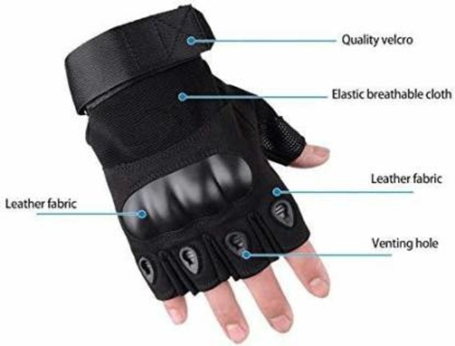 Image of Zonkar Nylon Tactical Half Finger Gloves for Sports, Hiking, Cyclling, Travelling, Camping, Outdoor, Motorcycle Riding, Arm Shooting, Gym Gloves Fingerless Half Finger Men Women Work Outdoor Gloves Solid Protective Men & Women Gloves