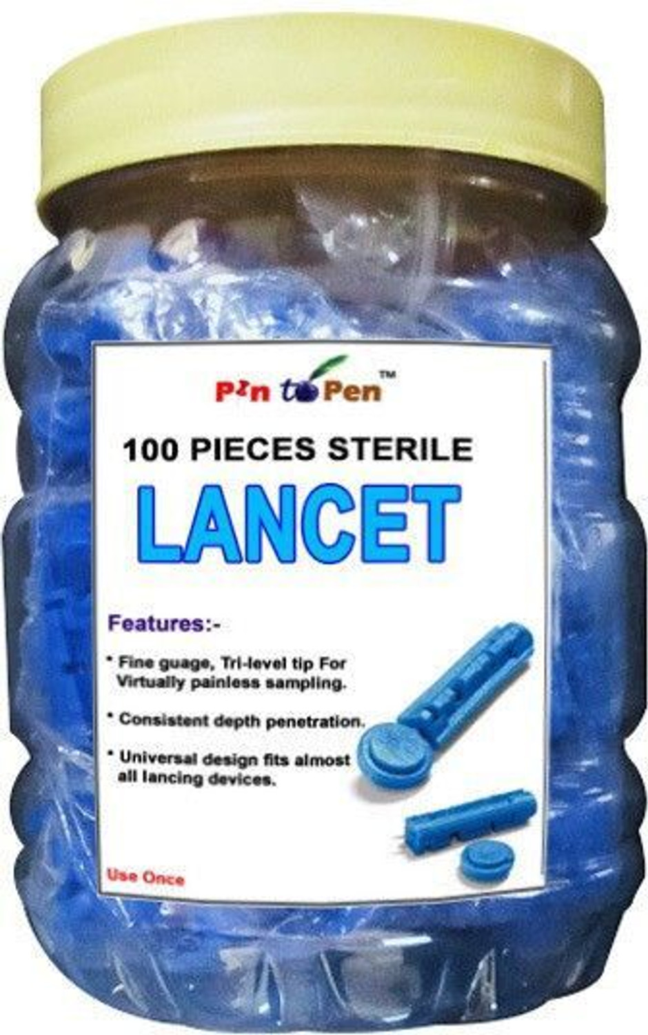 Image of Pin to Pen 100 Pieces Sterile Lancet Glucometer Lancets