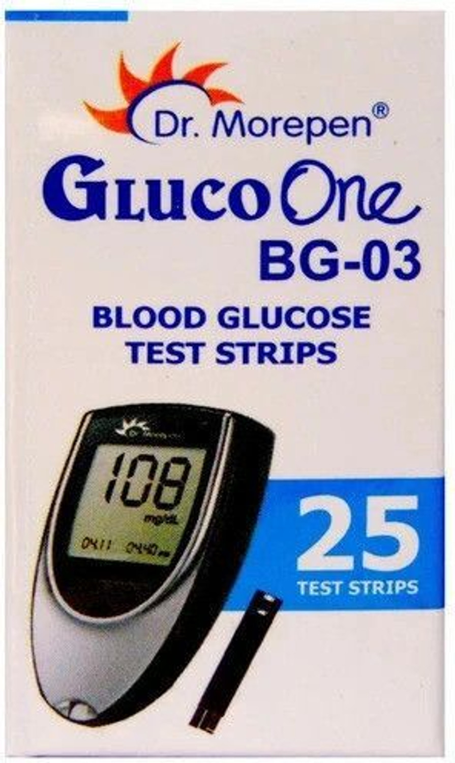 Image of Dr. Morepen 25 strips 25 lancets 25 Glucometer Strips