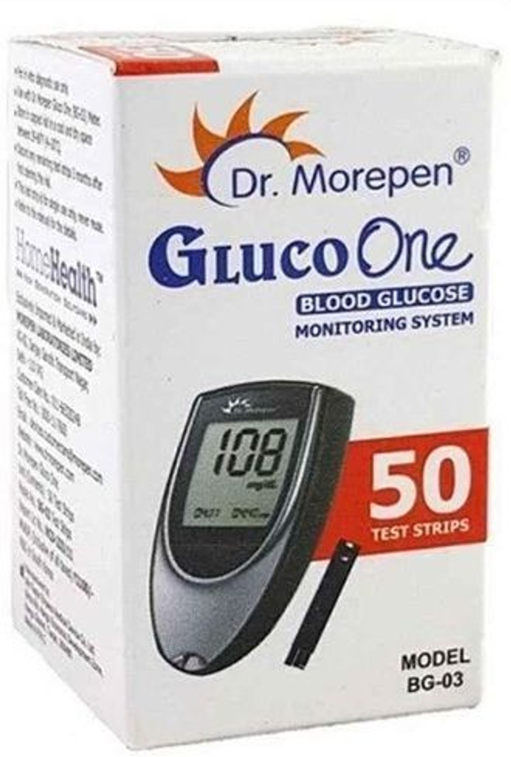 Image of Dr. Morepen BG-03 SmileyBiz 50 Glucometer Strips