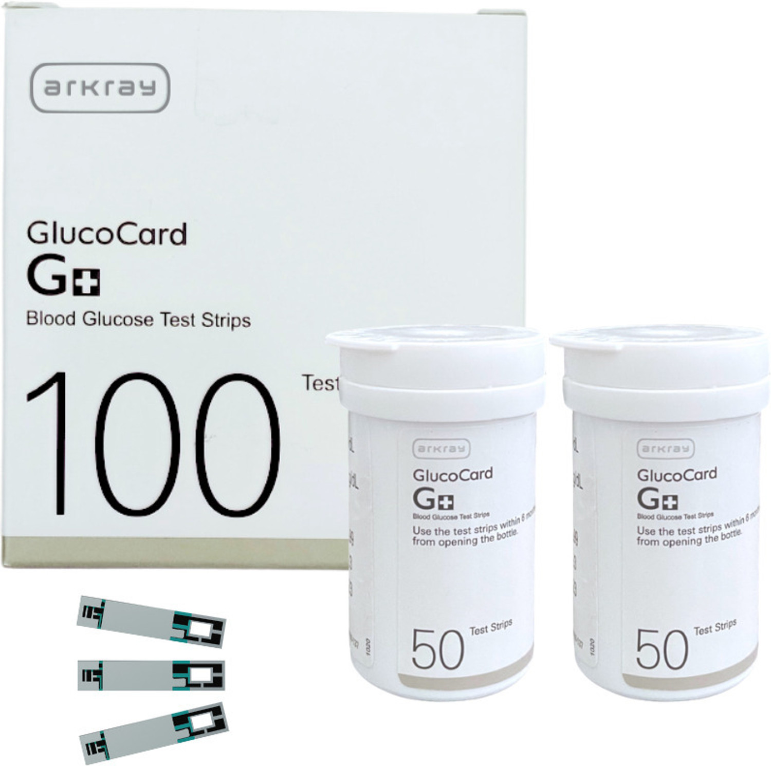 Image of Arkray Glucocard G+ 100 Bottlepack Blood Glucose Test Strips 100 Glucometer Strips