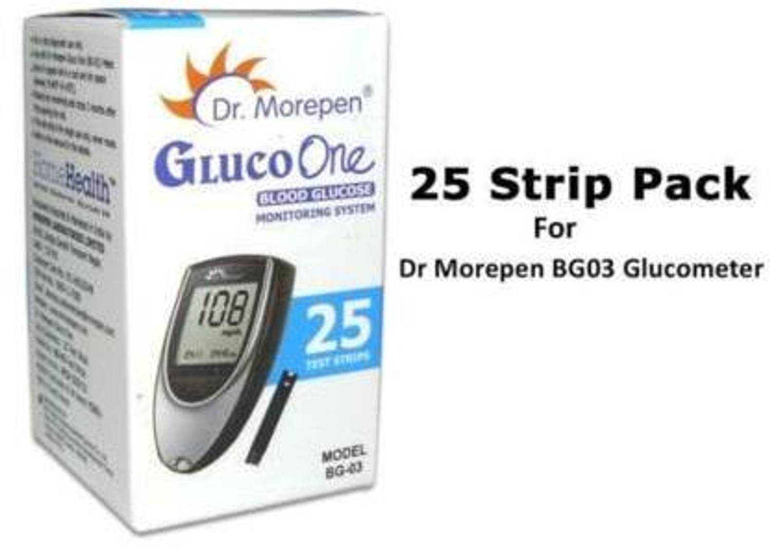 Dr. Morepen BG-03 Battery Cell Pack of 4 with 25 Glucometer Strips - Image 5