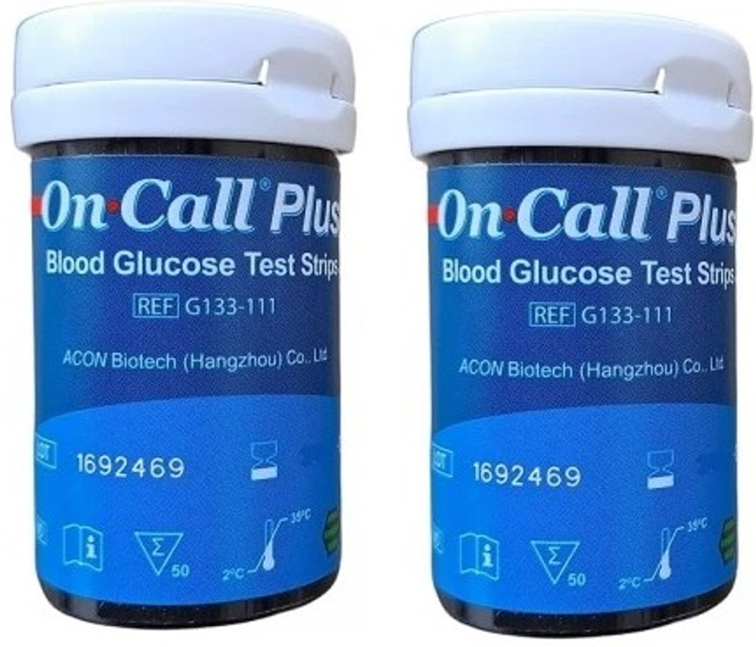 Image of On Call Plus (007) Blood Glucose 100 Glucometer Strips