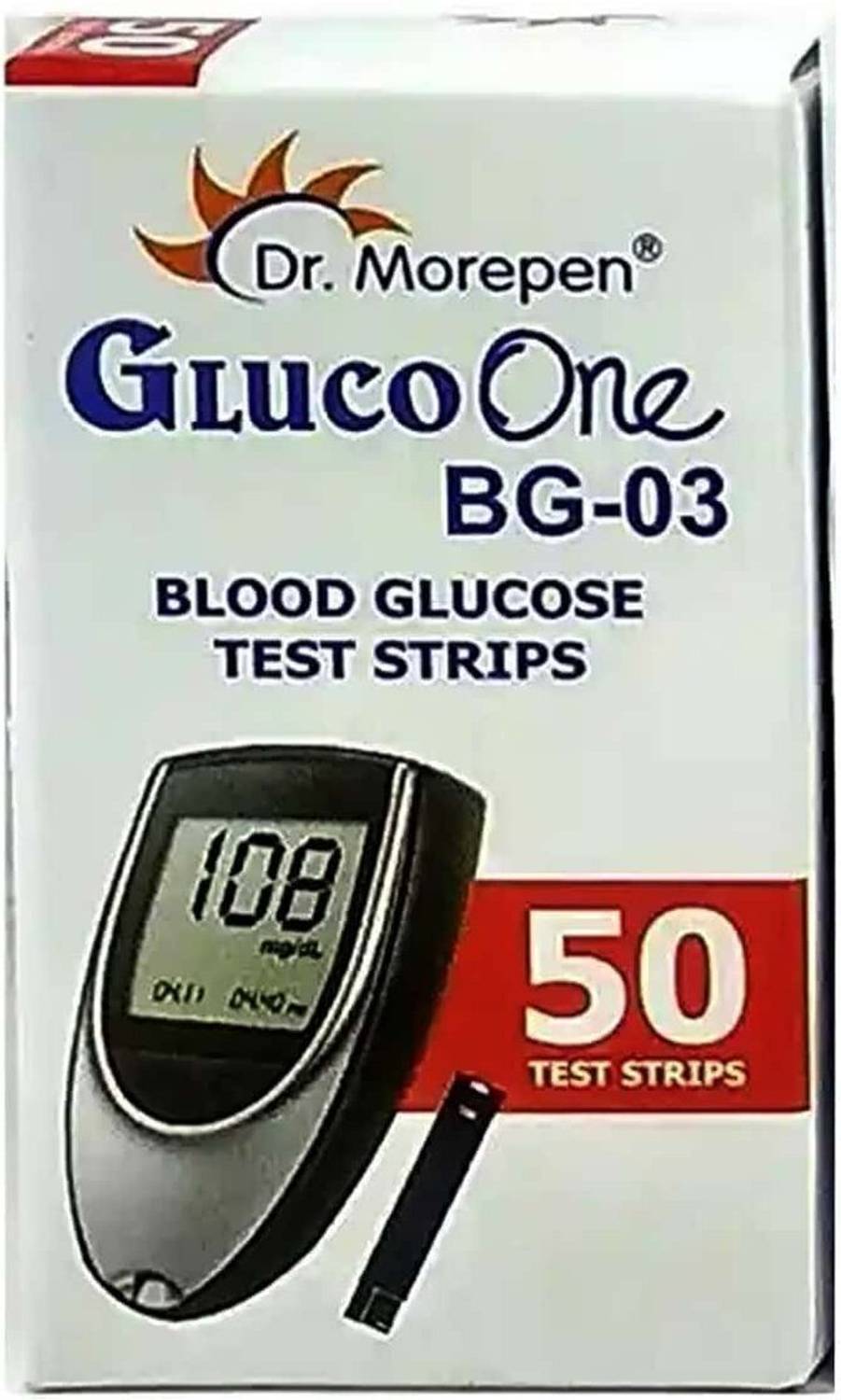 Dr. Morepen BG03 Blood Glucose Test Strips 50 - Image 1