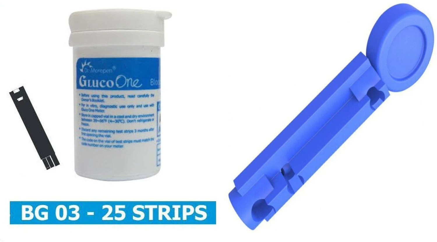Image of Dr. Morepen 25 strips 25 lancets 25 Glucometer Strips