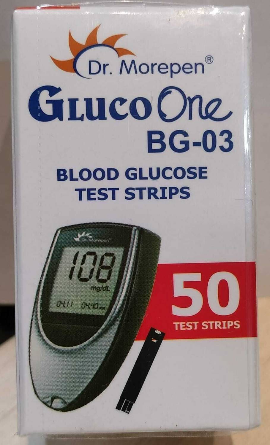 Dr. Morepen BG-03 50 Glucometer Strips Pack of 1 - Image 1