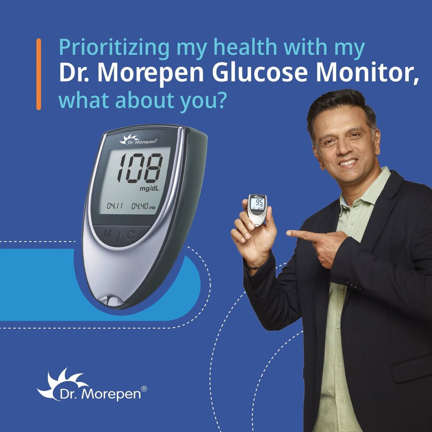Dr. Morepen BG03 Glucometer with 50 Strips - Image 3