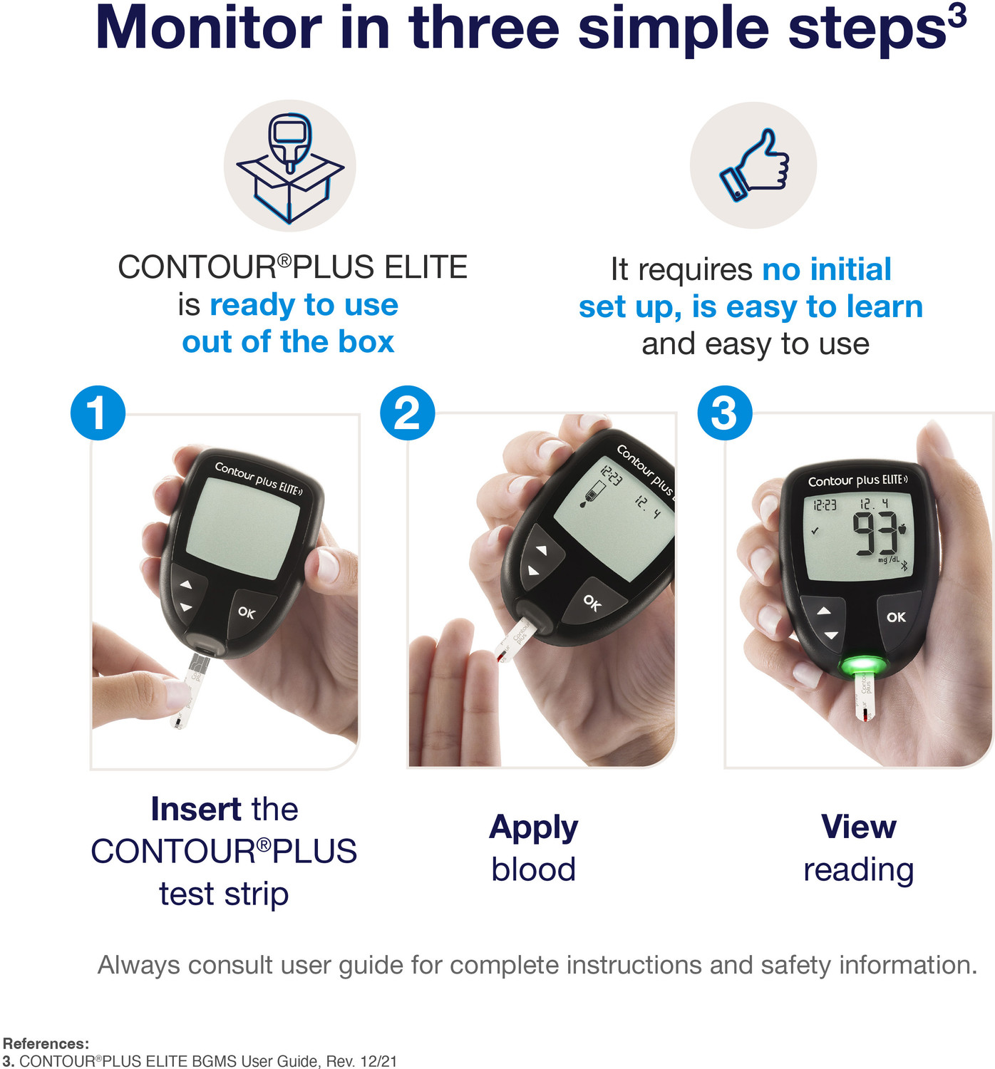 Image of CONTOUR PLUS Elite Glucometer (20 Strips + 5 Lancets + Lancing Device) Durable Glucometer