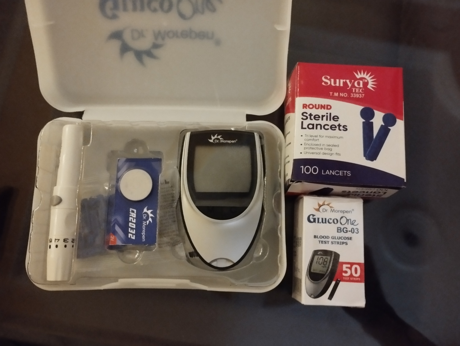 Image of Dr. Morepen Glucometer with 50 Strips and 100 Lancets Glucometer