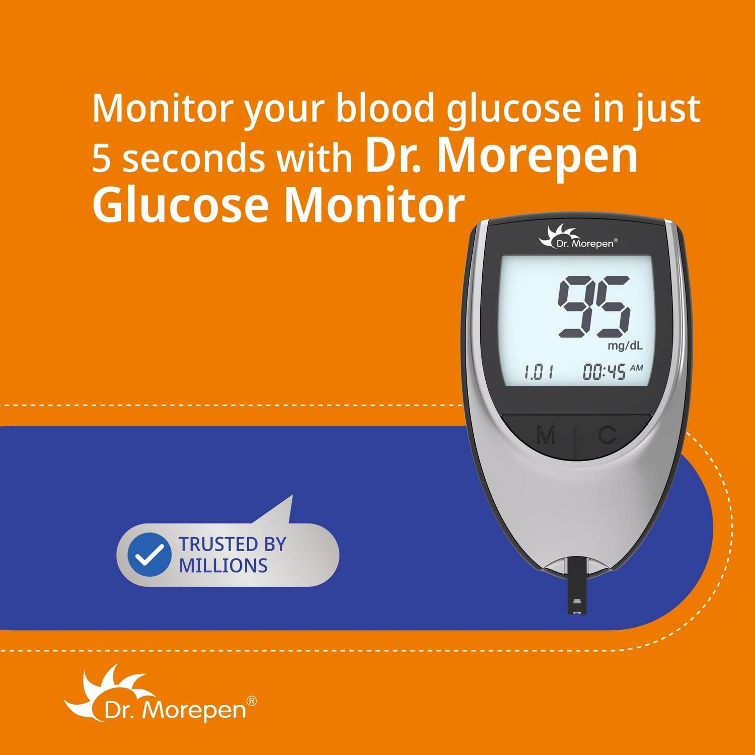 Dr. Morepen BG-03 Glucometer with 50 Strips - Image 5