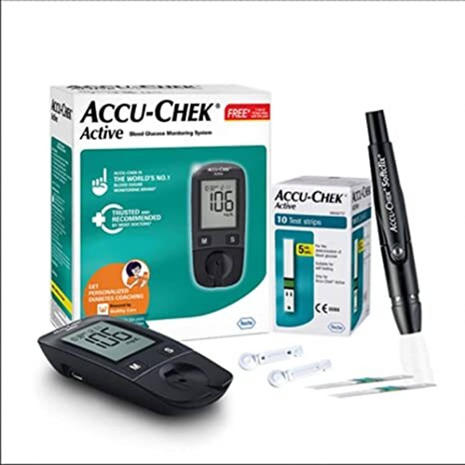 AccuSure Accu Chek Active Blood Gluco Meter Glucometer Price in India - Buy AccuSure Accu Chek Active Blood Gluco Meter Glucometer online at Flipkart.com