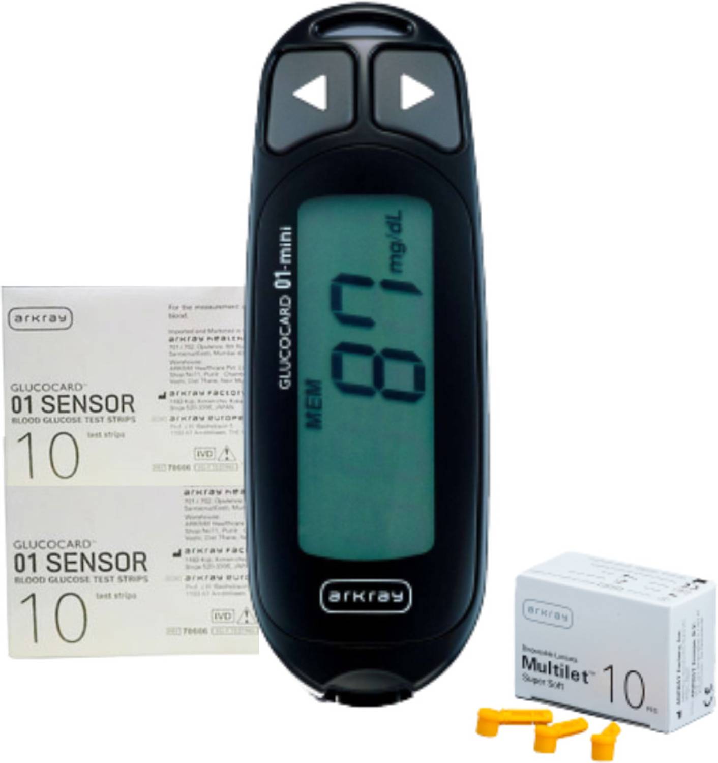 Arkray Max GlucoCard 01 Mini Blood Glucometer with 20 Strips- Lifetime Warranty Glucometer