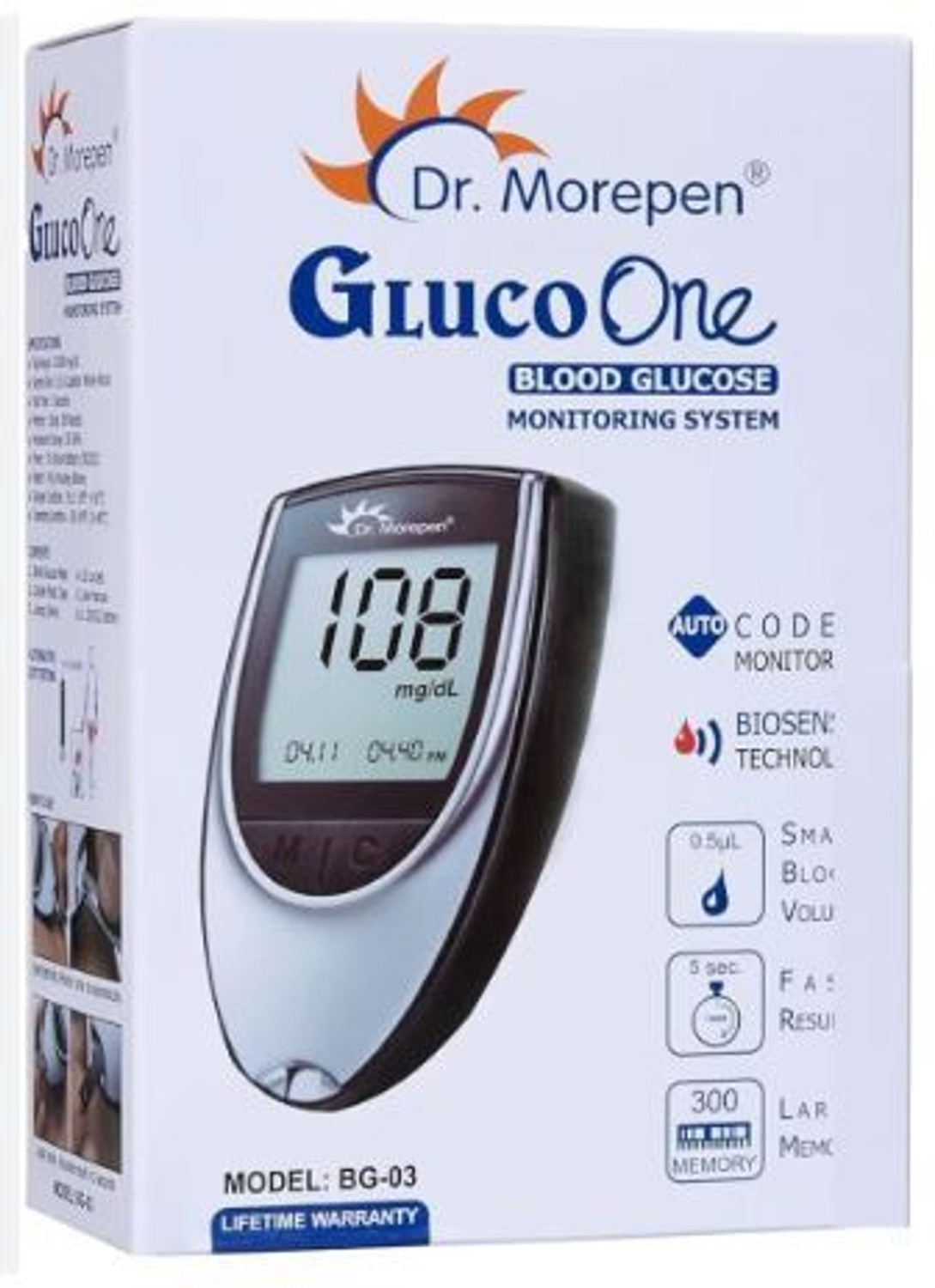 Image of Dr. Morepen BG03 glucometer only strips not available Glucometer