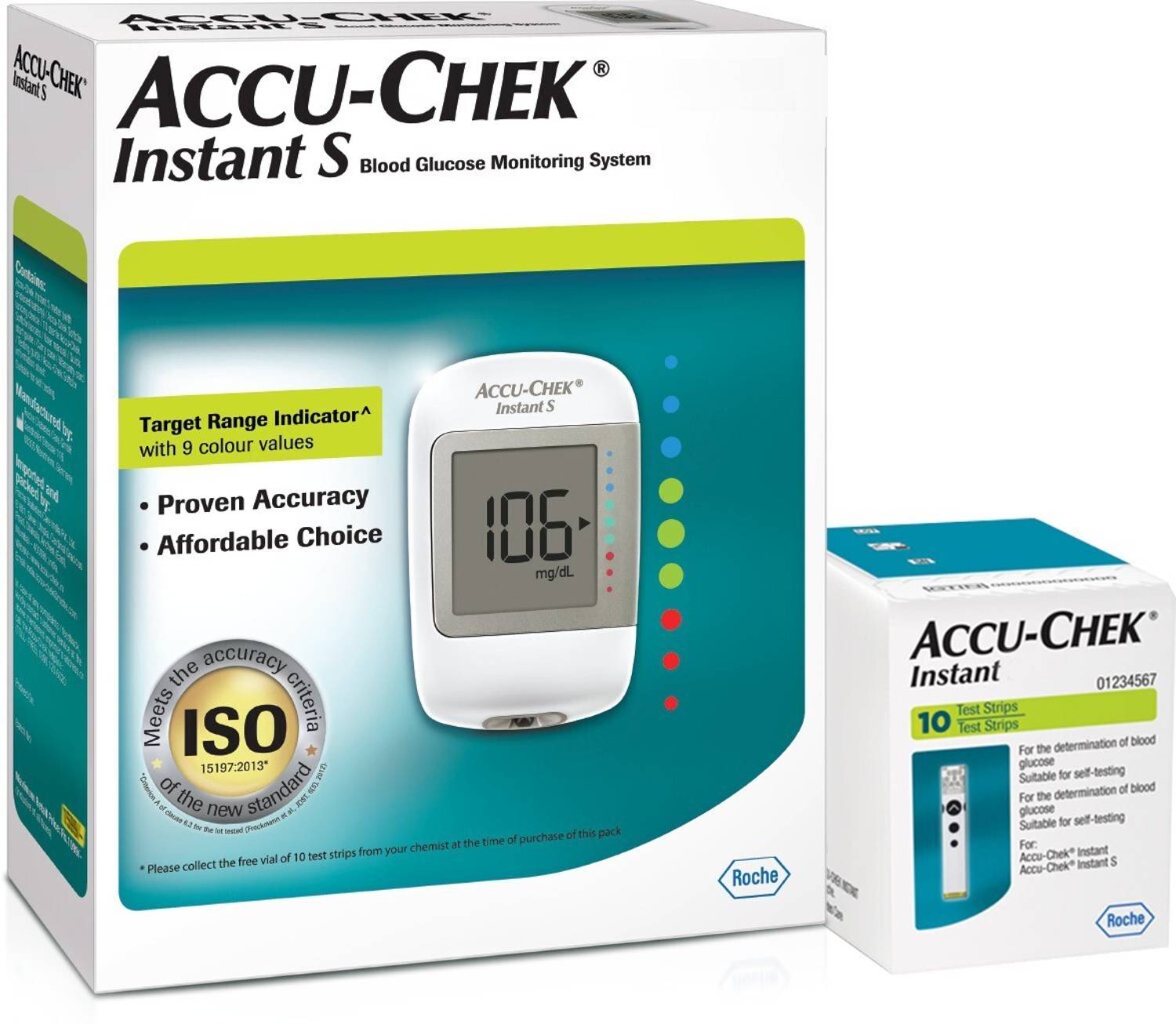 ACCU-CHEK Instant S Meter Glucometer (White)