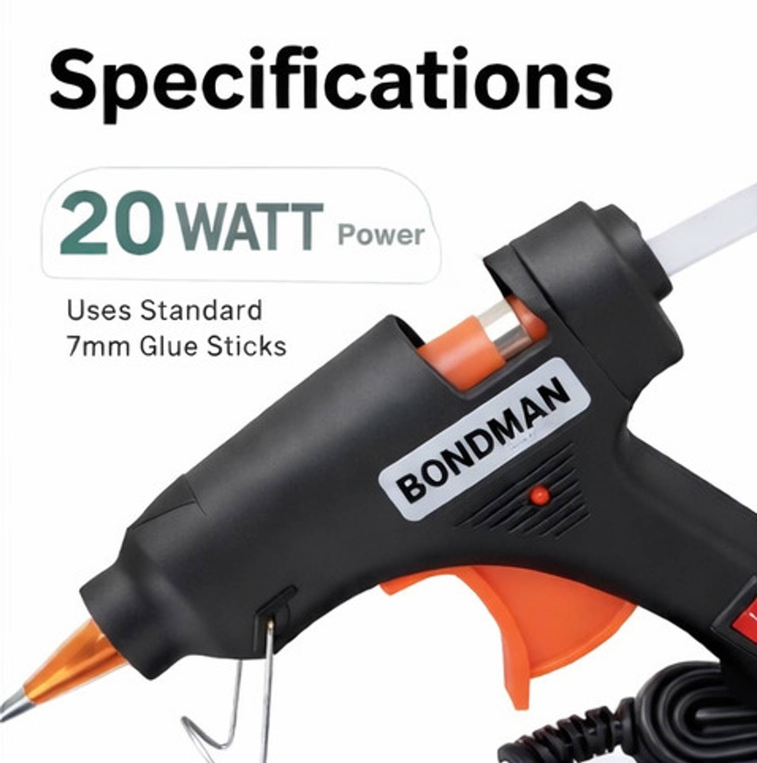 Bondman 20WATT Hot Melt Glue Gun with 10 Glue Sticks - Image 2