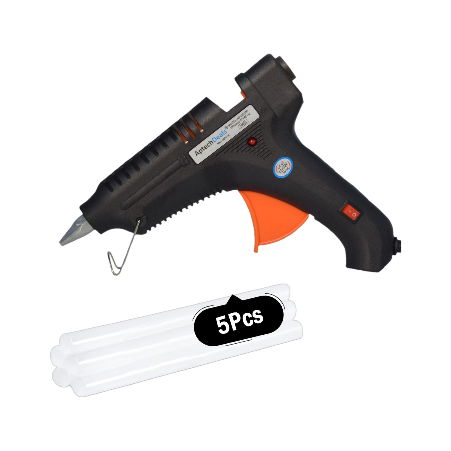 APTECHDEALS Max 100 Watt With 5 Sticks High Temperature Corded Glue Gun