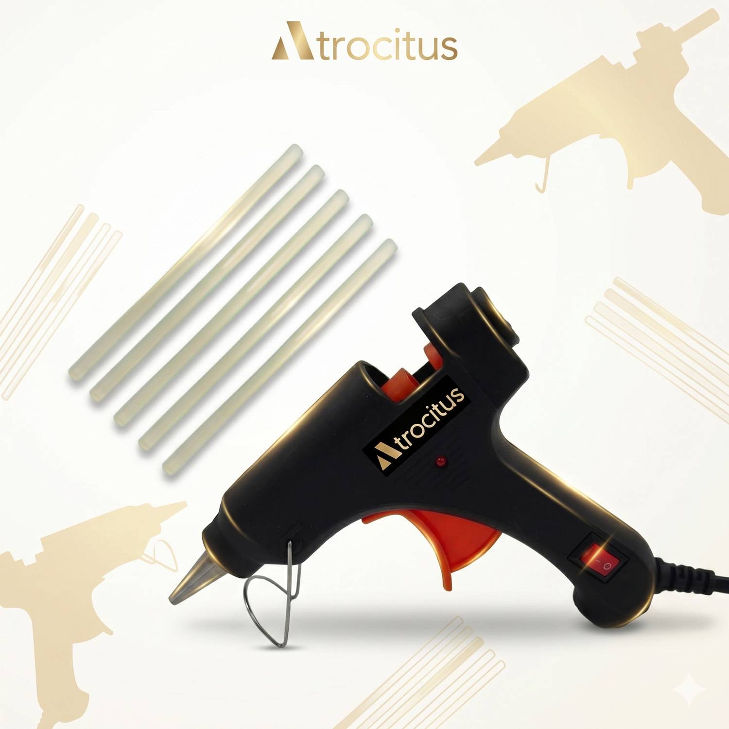 Atrocitus Electric 20W Mini Glue Gun With 5 Pcs Hot Glue Stick for Craft,Art,DecorWork Standard Temperature Corded Glue Gun
