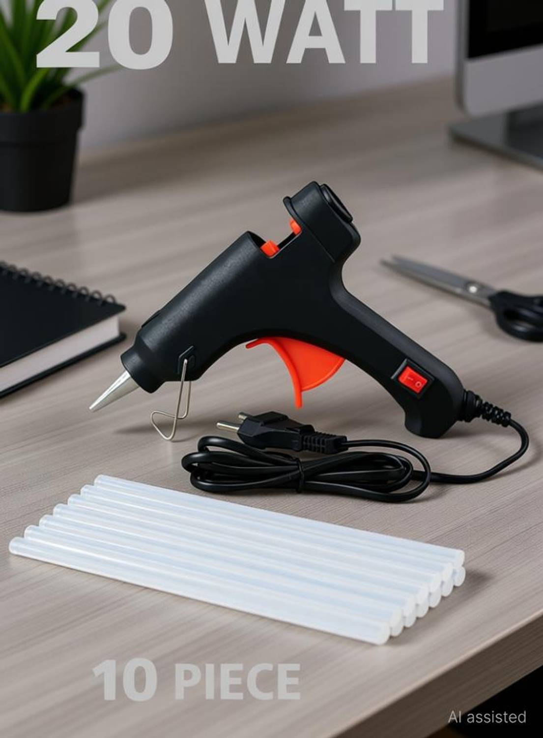 WRYDO9 20W Mini Electric Glue Gun Set with 10 Sticks - Image 1