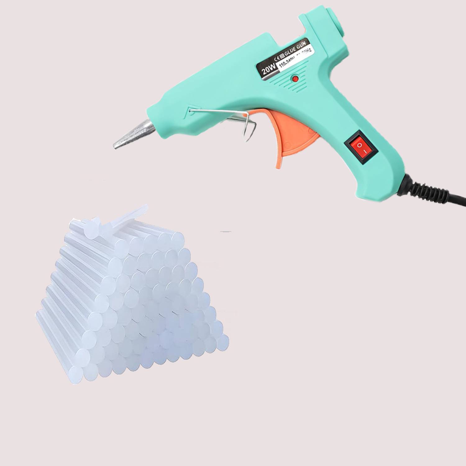Atrocitus Mini Professional Hot Melt Glue Gun 20watt-with ON/Off Switch+ 50GlueStick Standard Temperature Corded Glue Gun