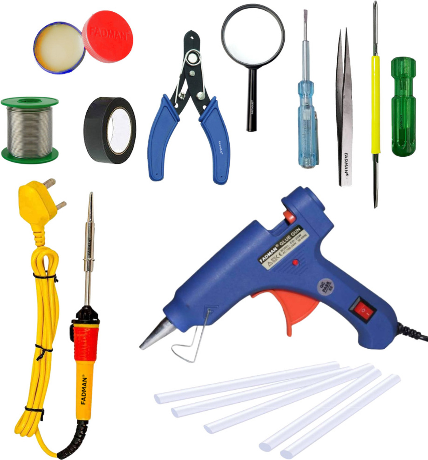 Image of FADMAN GGE1FAMLKIPDRQ ELECTRONIC COMBO PACK WITH SOLDERING IRON Standard Temperature Corded Glue Gun