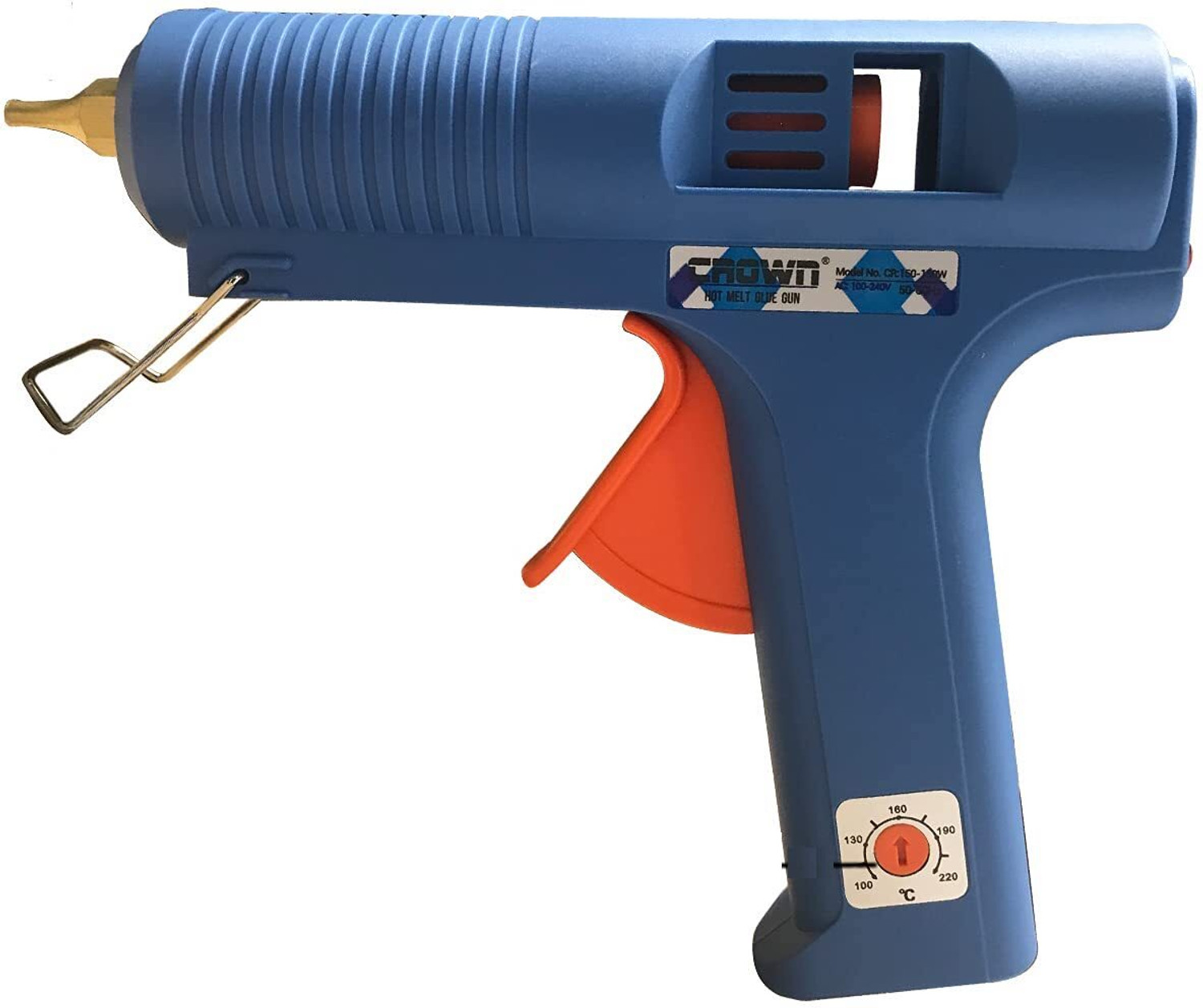 Image of CROWN Blue Glue Gun 150 W Adjustable Temperature Fast Melting with 5 Glue Sticks Adjustable Temperature Corded Glue Gun