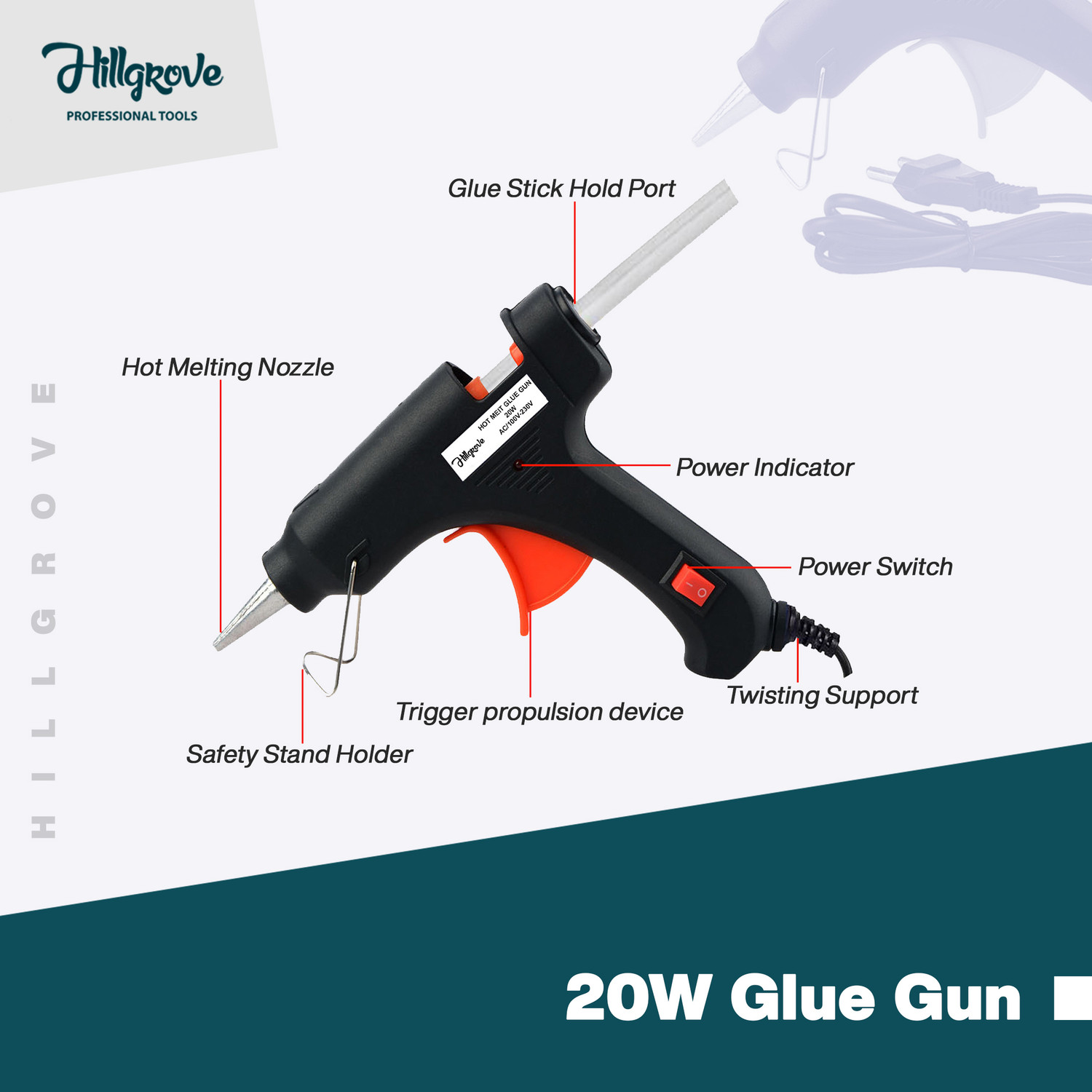 Image of Hillgrove HGCM632M1 800W Electric Air Blower and Suction Dust Cleaner with Carbon Brushes Forward Curved Air Blower