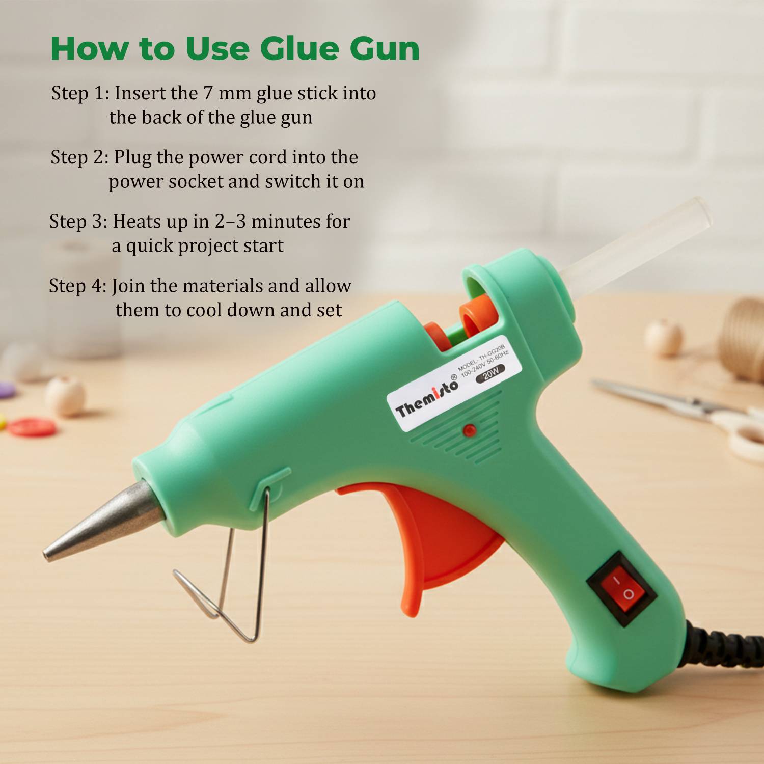 tHemiStO TH-GG20B Standard Temperature Corded Glue Gun - Image 3
