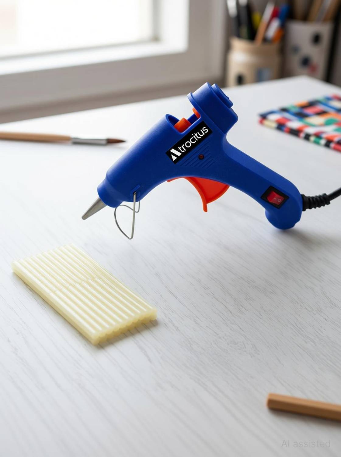 Atrocitus Electric 20W Mini Glue Gun With 8 Pcs Hot Glue Stick for Craft,Art,DecorWork Standard Temperature Corded Glue Gun